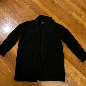 Soft longline open cardigan black blazer pocket L Forever 21